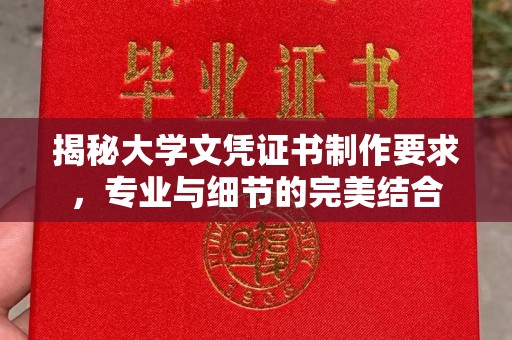 城阳揭秘大学文凭证书制作要求，专业与细节的完美结合